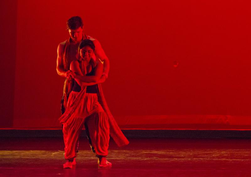 Duhita Das and Jeremiah Adams perform to an Indian-inspired dance to the Bollywood song "Dhoom Tana". BY GEORGIA SPARLING